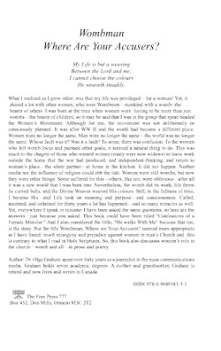 Wombman, Where are your accusers, book back